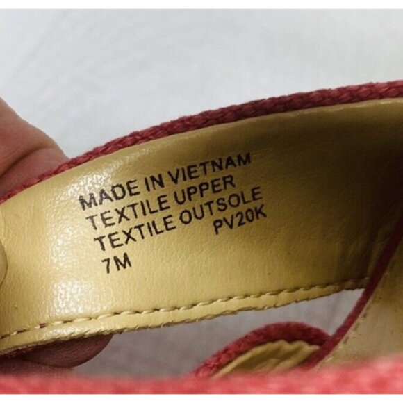 Michael Michael Kor BERKLEY PV20K Pink Canvas Jute Trim Platform Sandal Sz 7 M - Picture 10 of 13